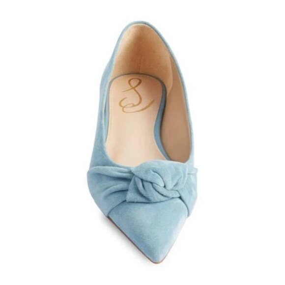 BNIB Sam Edelman Wheaton Black Suede Knot Accent Pointed Toe Flat Size 7.5 - Picture 3 of 15